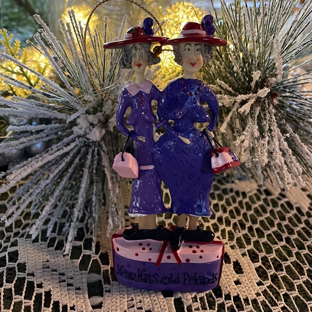 Red Hat Society Sandy Gervais Christmas Ornament. Like New!